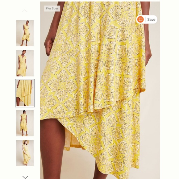 NWT Yellow Maeve Fete Midi Dress (Anthro) L/XL - Picture 4 of 6